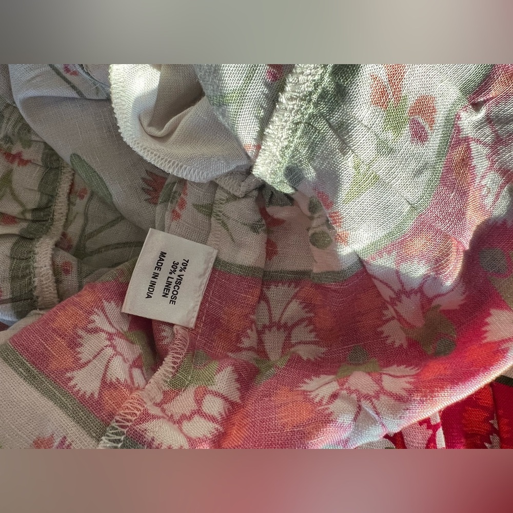 Elizabeth James revolve Dress cottage Floral Design linen bohemian Anthropologie - Picture 10 of 10